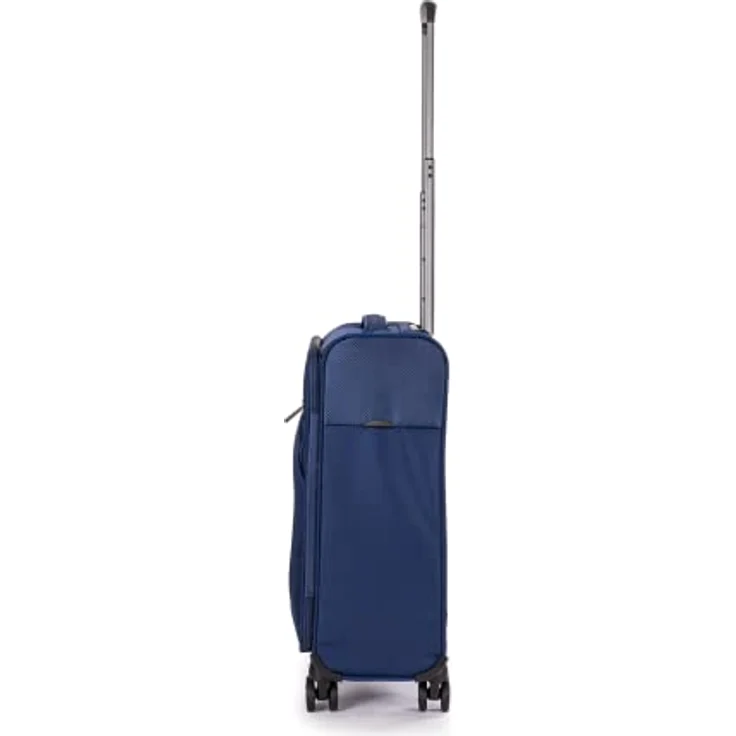 Stratic Mix Koffer Weichschale Reisekoffer Trolley Rollkoffer Handgepäck, TSA Kofferschloss, 4 Rollen, Erweiterbar, Größe S, Blau – Bild 2