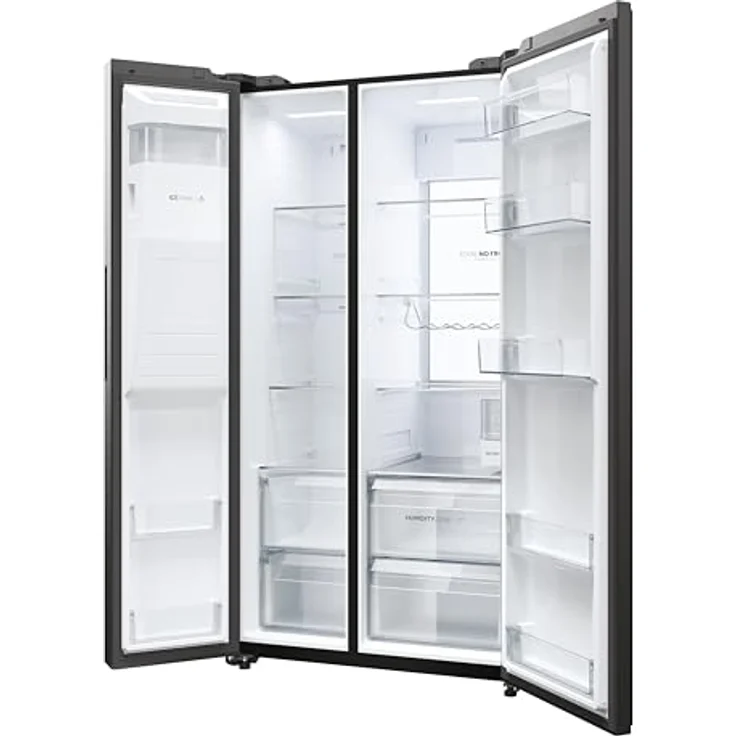 Haier Side by Side 90 SERIE 7 HSW79F18DIPT Kühl-Gefrierkombination/XXL Nutzinhalt/Total No Frost/Wasser- & Eiswürfeldispenser/hOn App/Daylight/HumidityZone/Inverter Kompressor/Schwarz – Bild 4