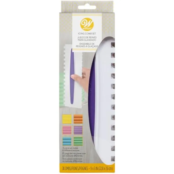 Wilton Icing-- Buttercreme-Glätter-Kamm-Set, 3 Teile