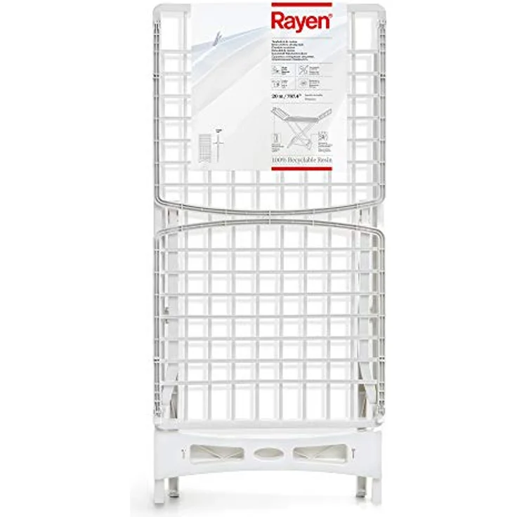 Rayen Antirutsch-Beinverriegelungssystem | XXL Kleiderstangen für drinnen und draußen | 20 m Wäscheleine aus Kunstharz, weiß, Maße: 173 x 53 x 113 cm – Bild 2