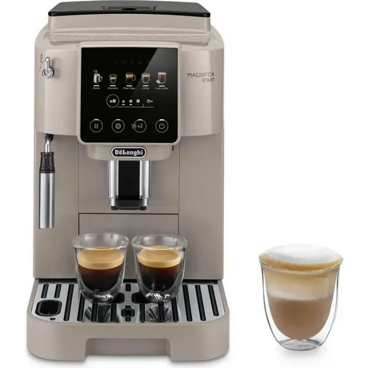 De'Longhi Kaffeevollautomat Magnifica Start Pop ECAM220.50.BG, beige, 15 bar Pumpendruck, integrierter Milchaufschäumer, Touch-Bedienung, 250 g Bohnenbehälter