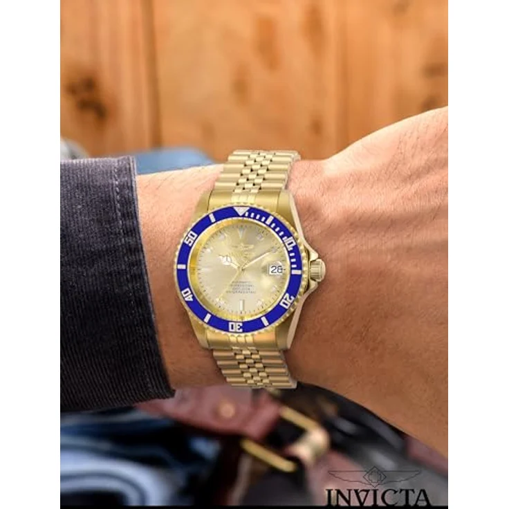 Invicta Pro Diver 29185, Edelstahl Herren Automatikuhr mit Champagnerfarbe Zifferblatt, 42mm, 20 bar wasserdicht – Bild 2