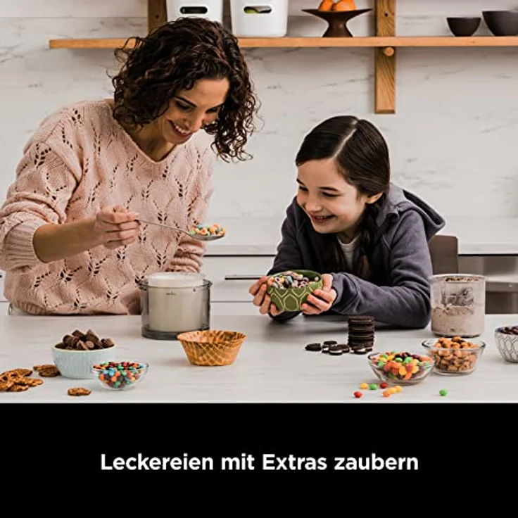 Ninja NC300EU Creami Eismaschine, mit Kompressor, 800 Watt, 1,4 Liter, für Milchshakes, Sorbets, Softeis, schwarz, silber – Bild 2