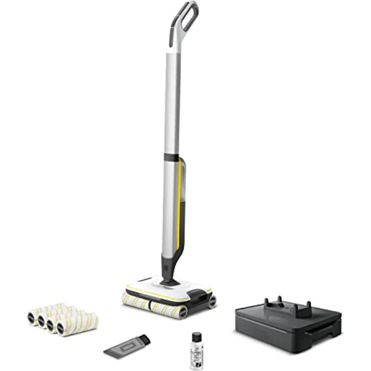Kärcher Hartbodenreiniger FC 7 Cordless Extra, kabelloser Bodenreiniger mit 4 rotierenden Mikrofaserwalzen, Akkulaufzeit: ca. 45 min, Flächenleistung pro Akkuladung: ca. 135 m², exklusiv bei Amazon – Bild 1