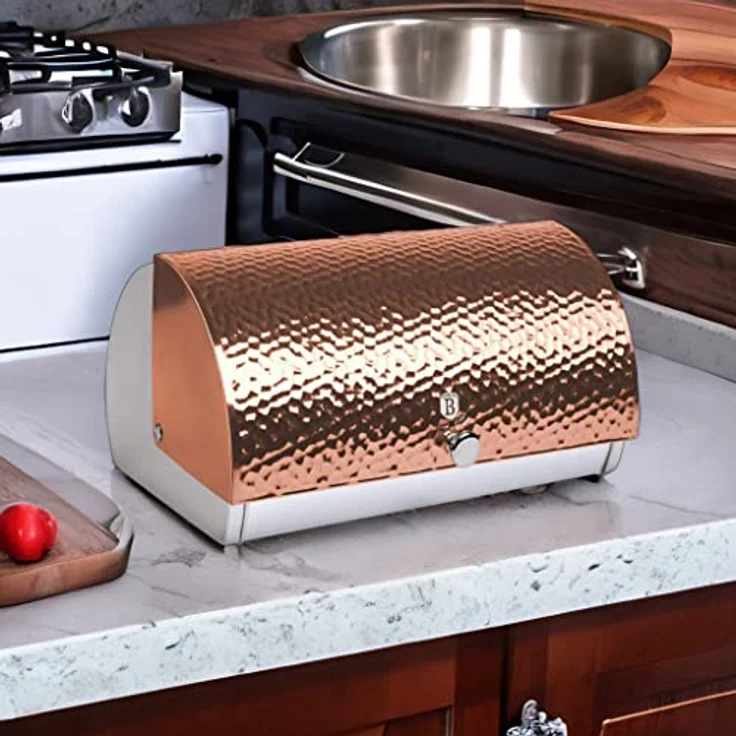 BerlingerHaus Metallic Line Rose Gold Farben Edelstahl Edition Brotbox, Brotaufbewahrung, Gold, Rosa – Bild 4