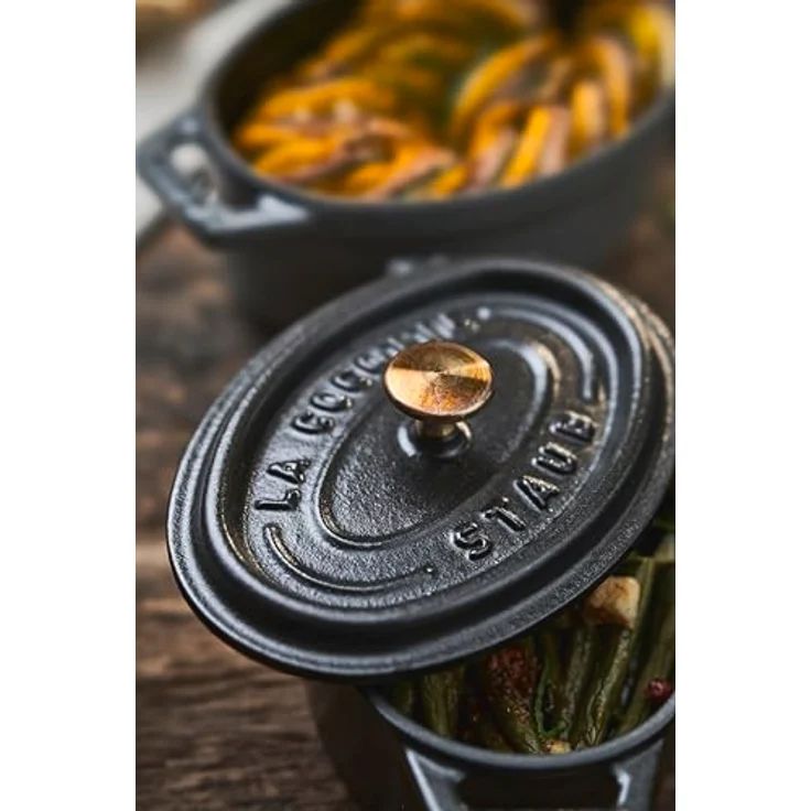 Staub Cocotte, oval, Induktionsgeeignet, Gusseisen, schwarz, 17 cm, 1 Einheiten – Bild 7
