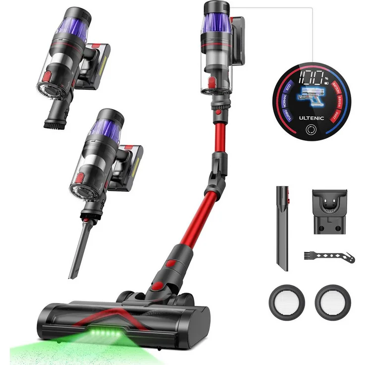 Ultenic Akku-Hand-und Stielstaubsauger U16 Flex, 550W, mit Beutel, Kabellos, 45 Kpa, 60 Min, Grün Licht, Touchscreen - Preisvergleich