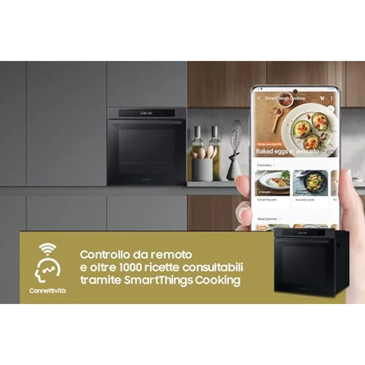 Samsung NV7B4040VBB Einbau-Multifunktionsbackofen, 76 l, 2950 W, A+, Schwarz, SmartThings Unterstützung, Dampfreinigung, 270 °C max. Temperatur – Bild 8
