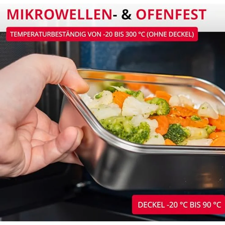 Westmark Edelstahl Lunchbox 1300 ml – Auslaufsichere Mikrowellen- & Ofenfeste Bento Box, BPA-frei, Silber – Bild 5