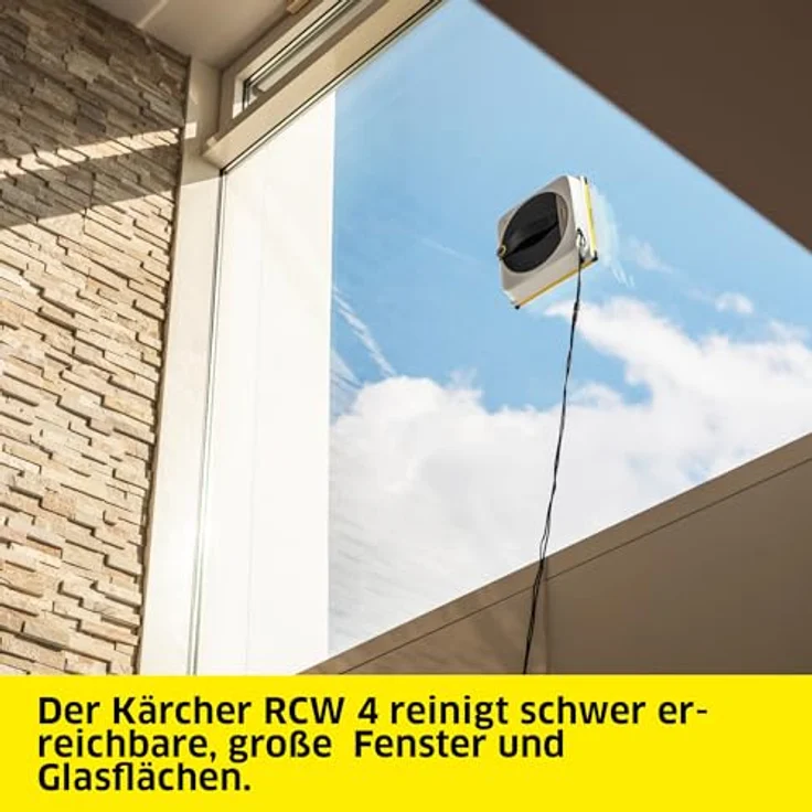 KÄRCHER Fensterputzroboter RCW 4, Vakuumtechnologie mit 4 Sensoren, inkl. Fensterreinigungsmittel RM 503, Fernbedienung, Not-Akku und Sicherungsseil – Bild 2