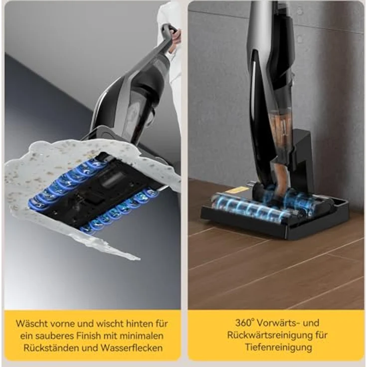 "Deerma Hand- und Stielstaubsauger DEM-VX96W Nass-Trockensauger, 160 W - Innovative randlose Walzenbürste, elektrolytische Wassersterilisation" – Bild 6