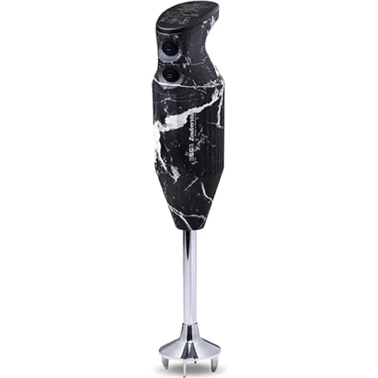ESGE Zauberstab 91012 Design Edition Marmor-Schwarz, Stabmixer mit 200W AC-Motor, 2-stufig, 17.000 U/min, Zubehör inklusive Stativ und Multimesser
