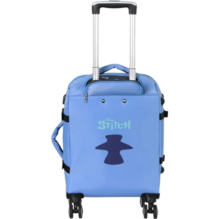Disney Lilo und Stitch Face-Kabinenkoffer, 4-Rad, Handgepäckgröße mit USB-Anschluss, Blau, 20 x 40 x 55 cm – Bild 3