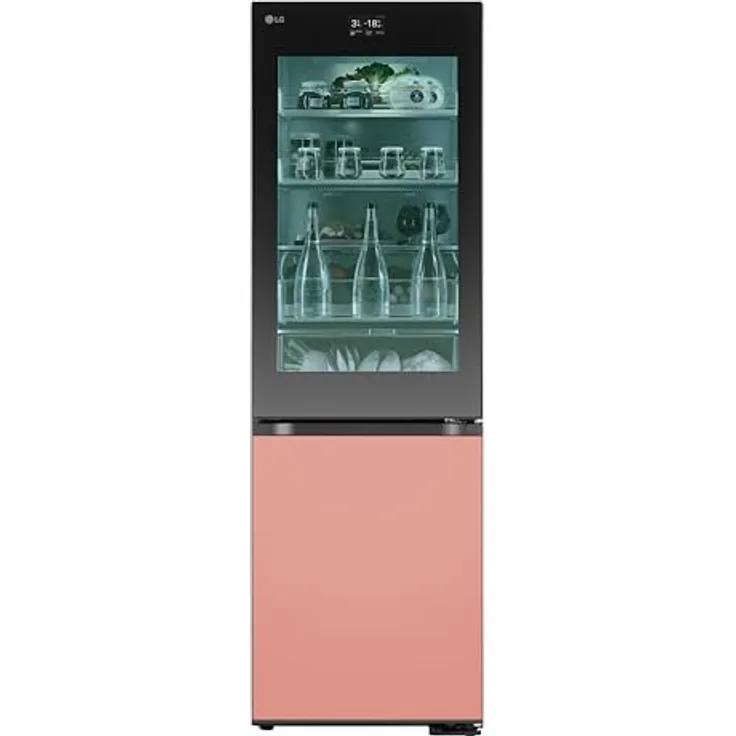 LG GBG719MDNN, Klasse D, 352 L, MoodUp Kühl-Gefrierkombination mit InstaView, indivuell einstellbarer Farbänderungen, Musik Kollektion, LCD Display, Total No-Frost, Kompressor mit 10 Jahren Garantie