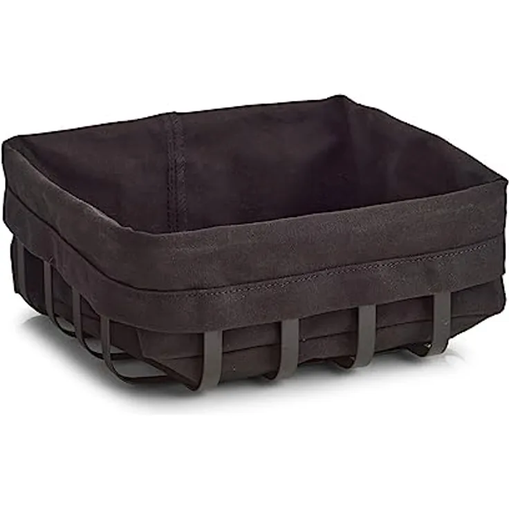 XXXL Brotkorb, Metall in Schwarz, 22x9x22 cm, stilvolle Lebensmittelaufbewahrung für Ihre Küche
