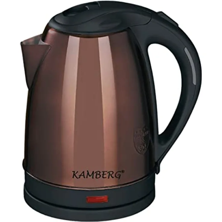 Kamberg - Elektrischer Wasserkocher, Edelstahl, 18/10 – 1,8 Liter – 1500 W – schnelles Kochen – kompaktes Design – BPA-frei – Bronze – 0008128