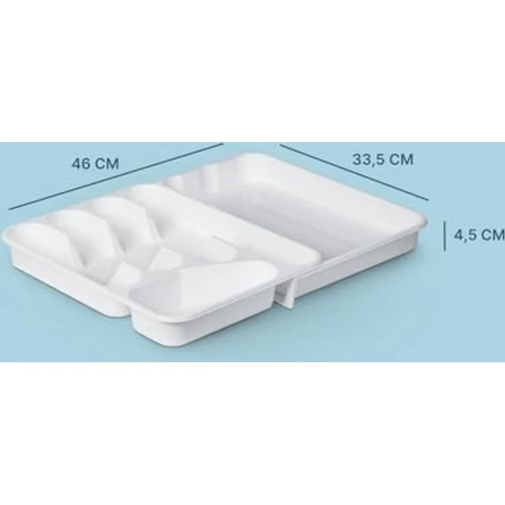 Pro Home Besteckkasten Besteck Organizer (33,5x26x4,5cm), Besteckeinsatz Schubladen, Besteckhalter Küche - Schubladeneinsatz, Weiß, Anthrazit – Bild 4