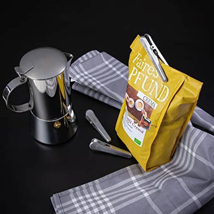 Cilio Espressokocher AIDA mit Planboden , Edelstahl , Für alle Herdarten geeignet , Ø 8 cm, Höhe 15 cm , Spülmaschinengeeignet , Mokkakanne , Espressokocher 2 Tassen , Camping Kaffeekocher – Bild 2