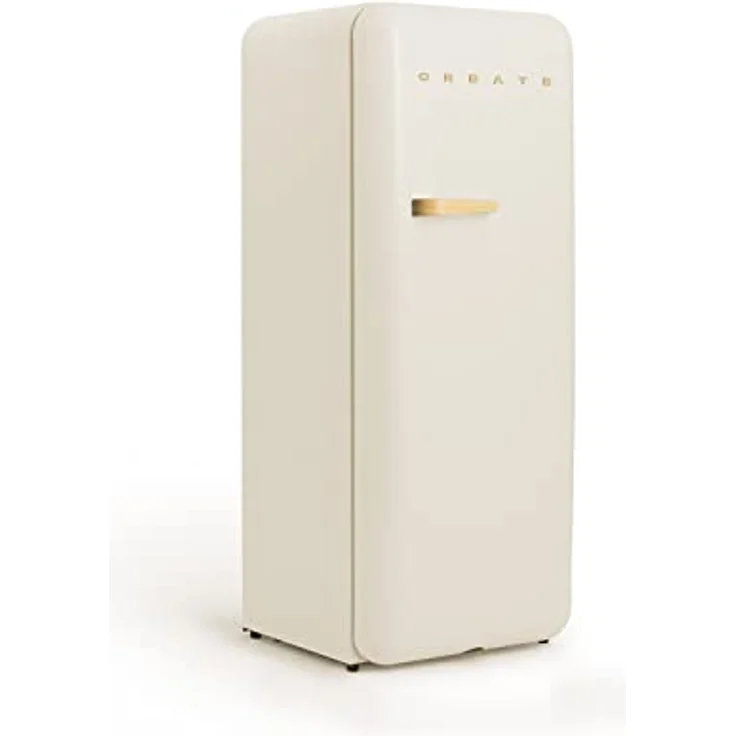 CREATE RETRO FRIDGE 150 WOOD, Kühlschrank mit Gefrierfach 281L in Cremeweiß, 3 Ablagen, niedriger Energieverbrauch, 150cm, Temperaturregelung – Bild 2