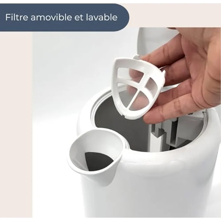 TERRAILLON DIAMANT WEIß, Elektrischer Wasserkocher, 1,5 l, 2200 W, 360° drehbar, automatische Abschaltung, Wasserstandsanzeige, weiß – Bild 4