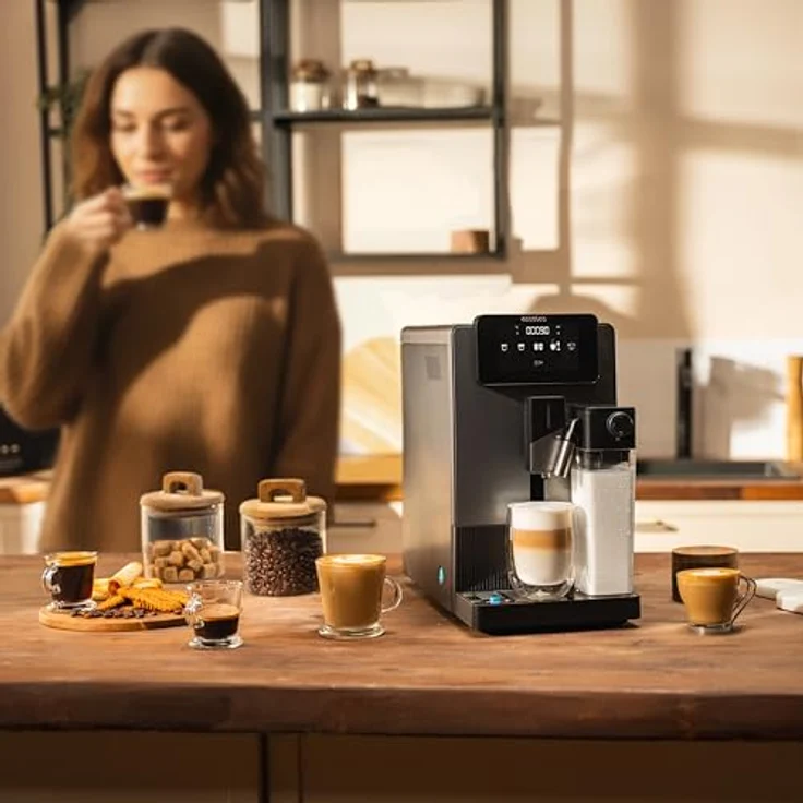 Cecotec Kaffeemaschine Cremmaet Latte 19Bar Inox, vollautomatische Espressomaschine mit 1,1 L Wassertank für Kaffeebohnen – Bild 3