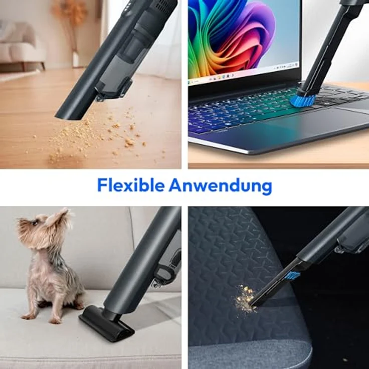 MEDION Handstaubsauger MD12057, kabellos mit HEPA-13 Filter und 20 kPA Saugleistung, grau – Bild 3