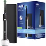 Braun Oral-B Pro 1 Clean Black Elektrische Zahnbürsten + Schwarzes Etui, Drucksensor, Pro-Timer, Wasserdichtes Design