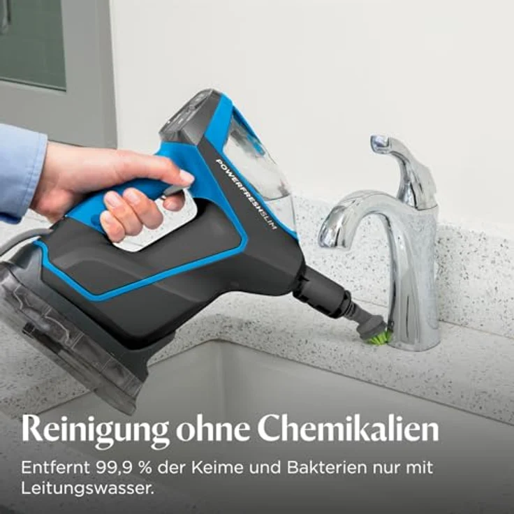 Bissell PowerFresh Slim Steam Dampfreiniger, 3-in-1 Dampfreiniger für Hartböden, Schwarz, Silber – Bild 6