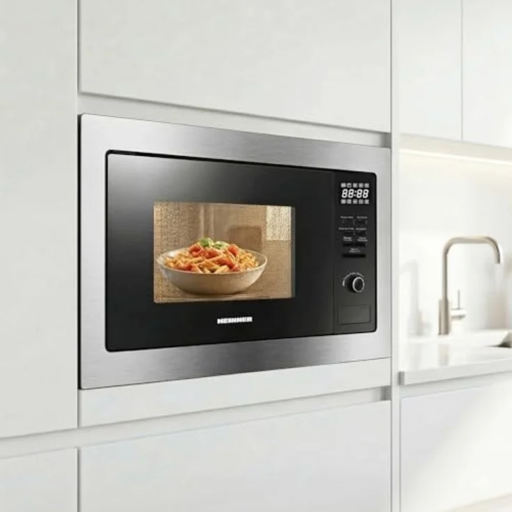HEINNER HMW-MDBI25GDIX Einbau-Mikrowellenofen – 25L, Digitale Steuerung, 900W Mikrowellenleistung, 1000W Grill, Edelstahl-Design, 21 Automatische Programme, 5 Jahre Garantie – Bild 4