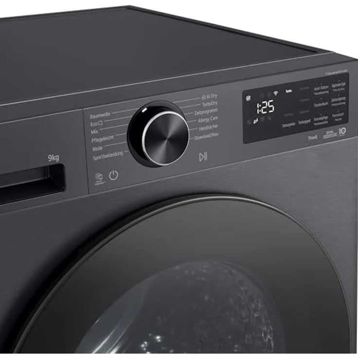 LG RT90X7B Trockner, 9 kg Wärmepumpentechnologie mit selbstreinigendem Kondensator und Trockensensor, Matte Black – Bild 4