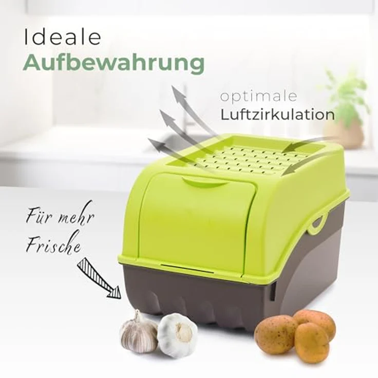 AMP Novaliv Gemüsebox 2er Set, Aufbewahrungsdose für Obst und Gemüse, 9L, grün, stapelbar und luftzirkulierend – Bild 2