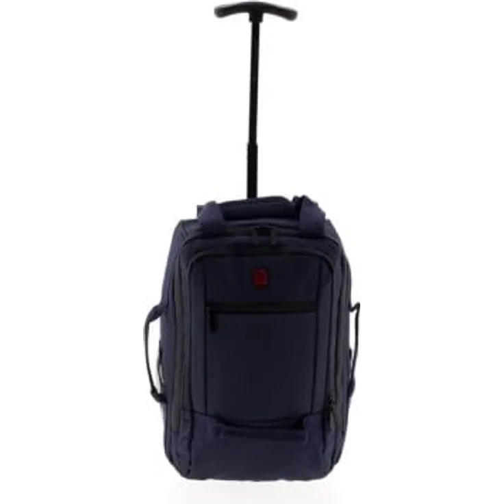 Wüsthof Rucksacktrolley 3900, 40 cm mit Laptopfach (22 l), Blau, 2 Rollen, Teleskopgriff, verstaut Schultergurte