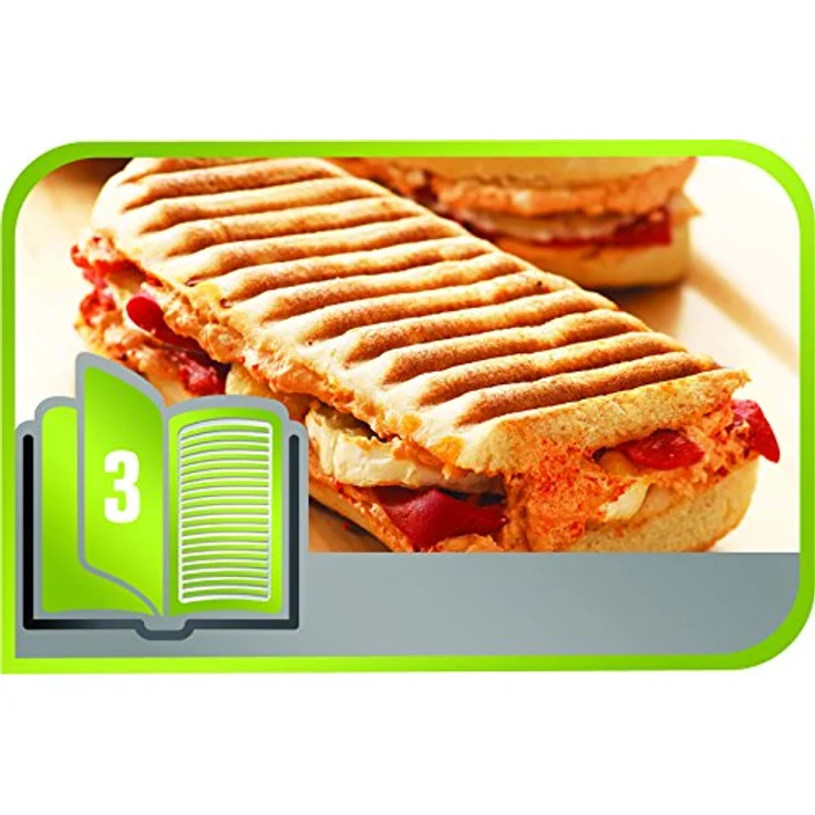 Tefal XA8003 Snack Collection Platte Grill Panini Nummer 3, passend für Tefal SW85XX Snack Collection, inkl. Rezeptbuch – Bild 3