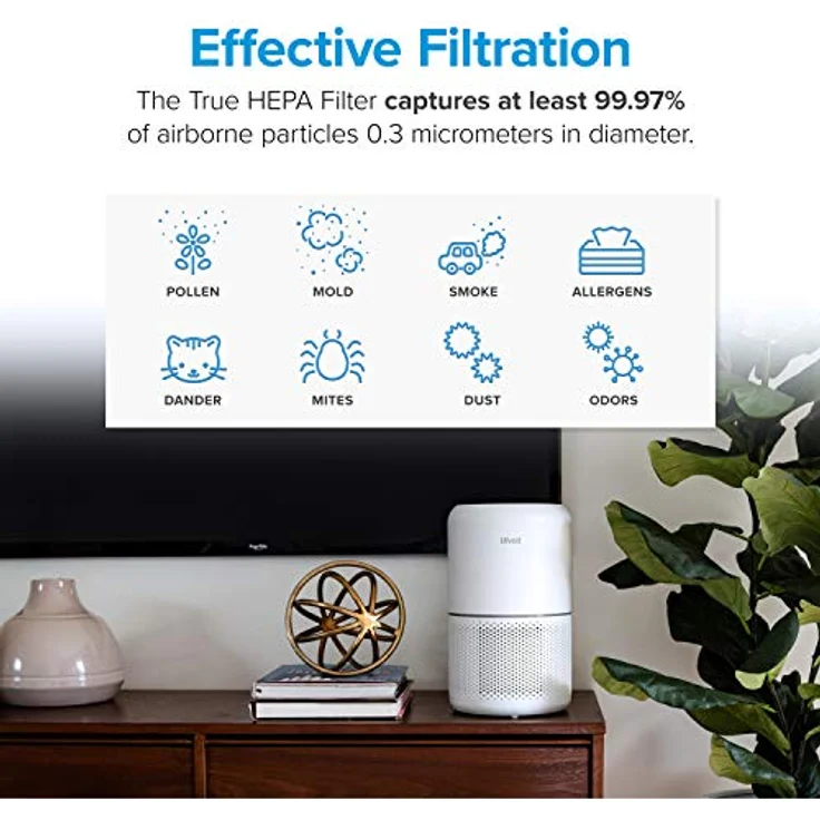 LEVOIT Ersatzfilter gegen Schimmel und Bakterien für Core 300 und Core 300S, H13 HEPA Filter, hocheffizienter Aktivkohlefilter und Vorfilter, für Allergiker Raucher – Bild 4
