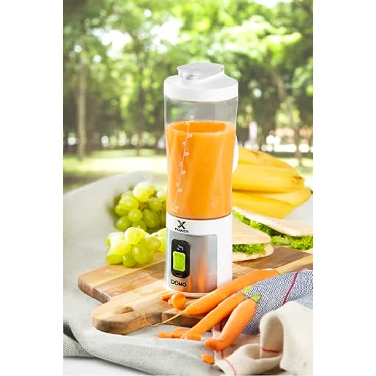 Domo XPOWER MIXER ZUM MITNEHMEN, 2-in-1 Standmixer mit 120 W, 600 ml BPA-freie Tritan-Flasche, USB-C-Ladekabel, LED-Akkuanzeige – Bild 3