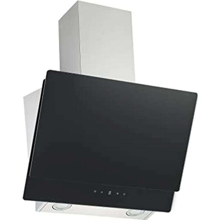 Respekta Dunstabzugshaube kopffrei / Dunstabzugshaube schräg 60 cm / Edelstahlgehäuse mit Glasschirm in Schwarz / Abluft - und Umluftfunktion / CH77060SA / A / 53–66 dB – Bild 1