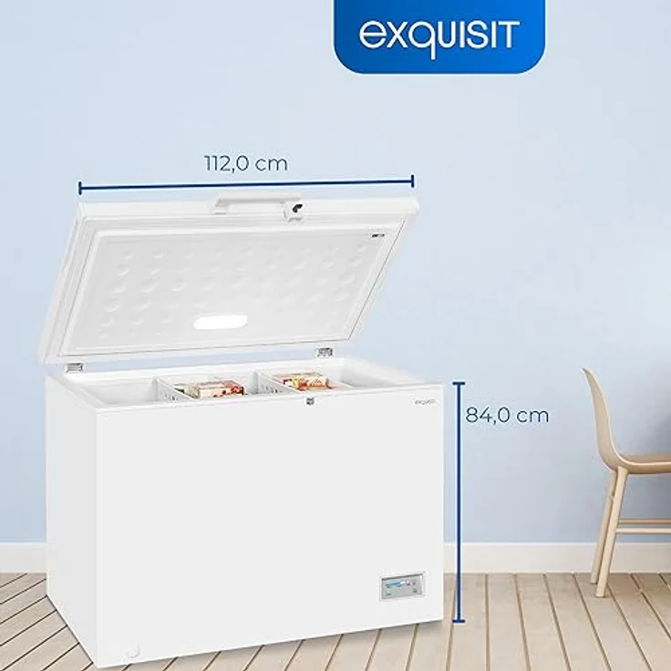 Exquisit Gefriertruhe GT320-HE-040D weiss | Tiefkühltruhe 308 Liter Nutzinhalt | Schnellgefrierfunktion | Kühltruhe 2-in-1 Gerät | Deep Freezer 4 Sterne – Bild 4