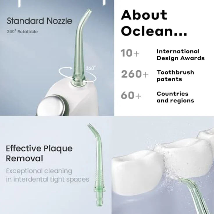 Oclean N10 Standard-Ersatzdüse, NUR für Munddusche W10, professionelle Munddusche (2er-Pack) – grün – Bild 4