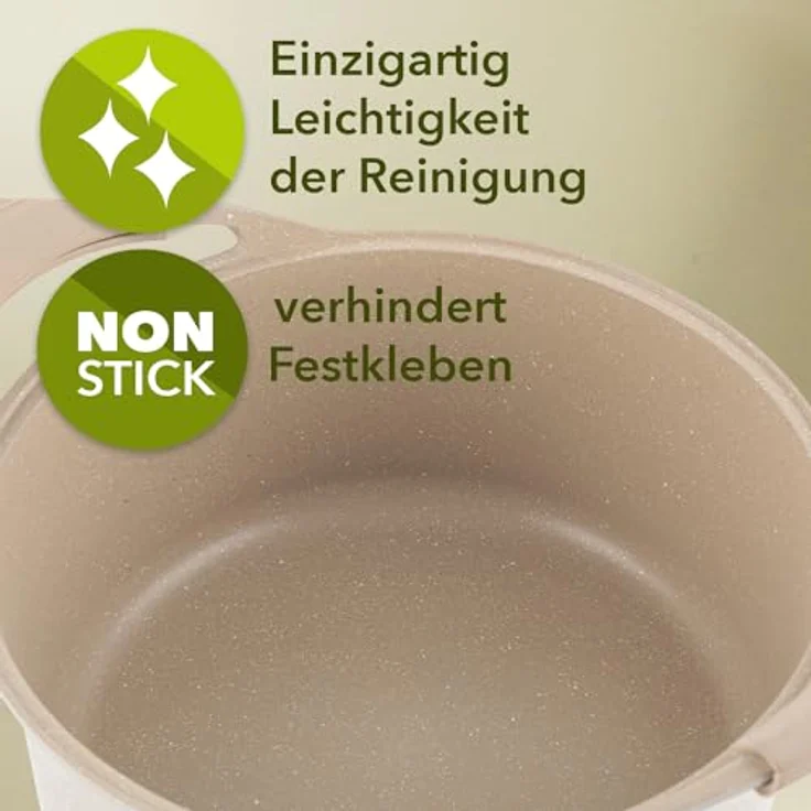 FLORINA Aluminiumtopf OSLO 4,3 l 24 cm Durchmesser I Keramische Antihaftbeschichtung I Ergonomischer Softgrip-Griff I Hitzebeständig | Topf geeignet für Induktions-, Gas- und Elektrokochfelder – Bild 5