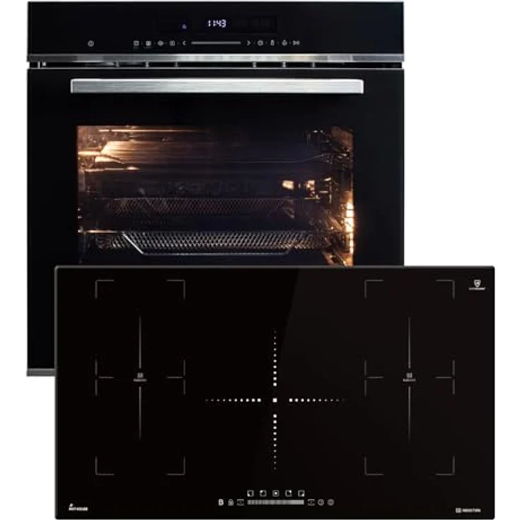 KKT KOLBE Autarkes Herdset SET8017IH890FZ, 60cm Einbaubackofen EB8017ED mit Katalyse, 90cm Induktionskochfeld IH89005FZ, Heißluft, Pizzafunktion, Grill, Umluft, Automatik-Timer und Airfry – Bild 1