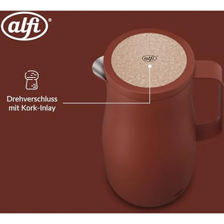 Alfi Isolierkanne Studio Tea, Rost, Metall, 1 L, BPA-frei, doppelwandig, Vakuum, lebensmittelecht – Bild 4