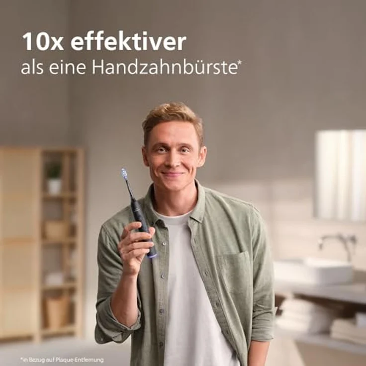 PHILIPS Sonicare 7100 Elektrische Zahnbürste, Schallzahnbürste mit App, 4 Putzmodi, 3 Intensitätsstufen, Andruckkontrolle, EasyStart, SmarTimer, Marineblau [Neue Technologie] – Bild 2