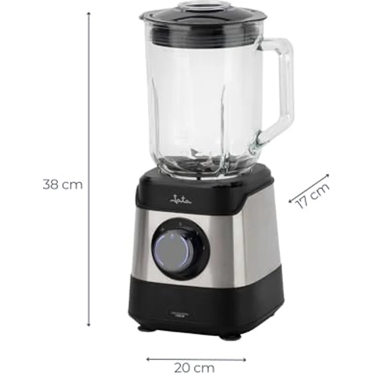 Jata JEBT3855, Standmixer mit 1500 W Leistung, Schwarz/Stahl, 1,8 L, Eis-Crusher – Bild 3