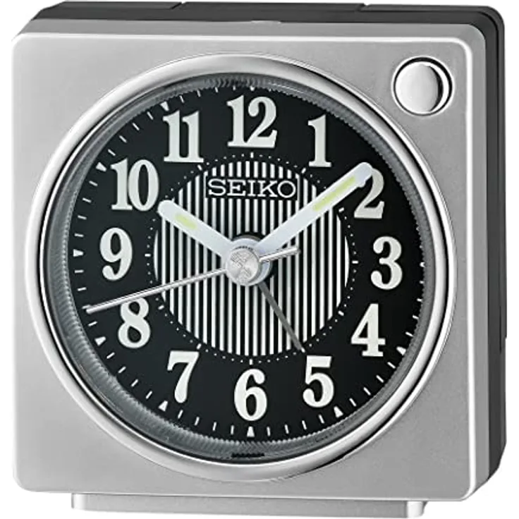 Seiko Wecker QHE197S, Kunststoff mit Schlummerfunktion, Zifferblattbeleuchtung, 6,6 x 6,4 x 3,6 cm