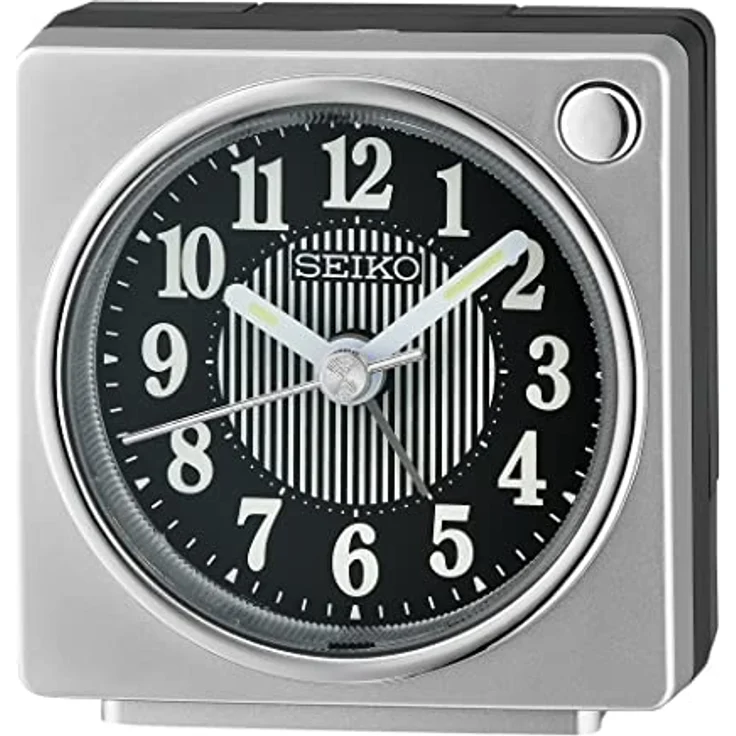 Seiko Wecker QHE197S, Kunststoff mit Schlummerfunktion, Zifferblattbeleuchtung, 6,6 x 6,4 x 3,6 cm
