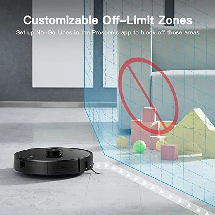 Proscenic M7 PRO WLAN Saugroboter, Staubsauger Roboter mit Laser-Navigation, App- und Alexa Steuerung, Saugroboter mit Wischfunktion, starke Saugkraft für Tierhaare und Teppiche – Bild 3