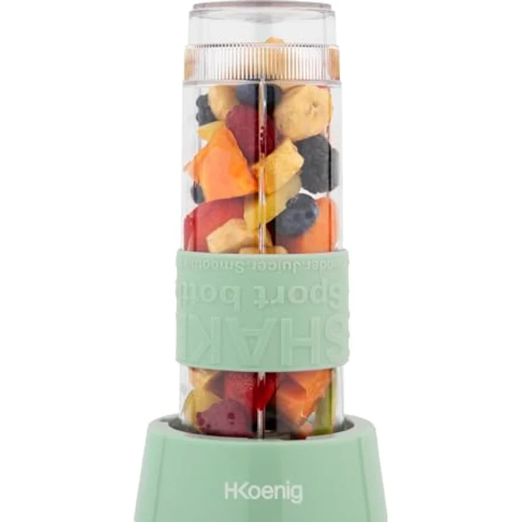 H.Koenig SMOO18 Smoothie-Maker, Edelstahl, 4 Klingen, 0,57L, silber, mint – Bild 5