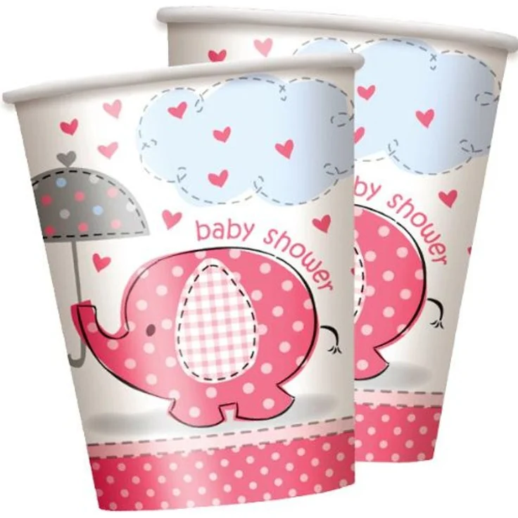 partybecher Baby-Dusche rosa 266 ml Mädchen – Bild 9