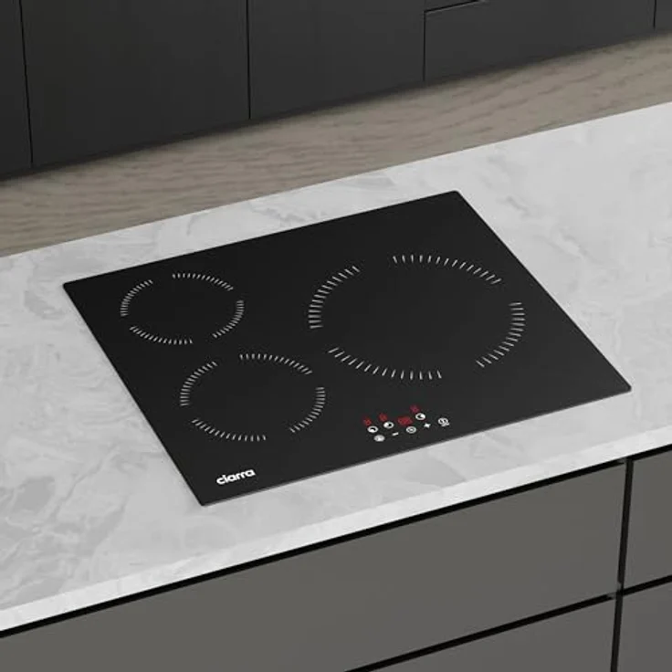 Ciarra CABBIH3-A, 60 cm Induktionskochfeld mit 3 Zonen, Touch-Bedienung, 9 Leistungsstufen, Kindersicherung, Timer und Restwärmeanzeige – Bild 2