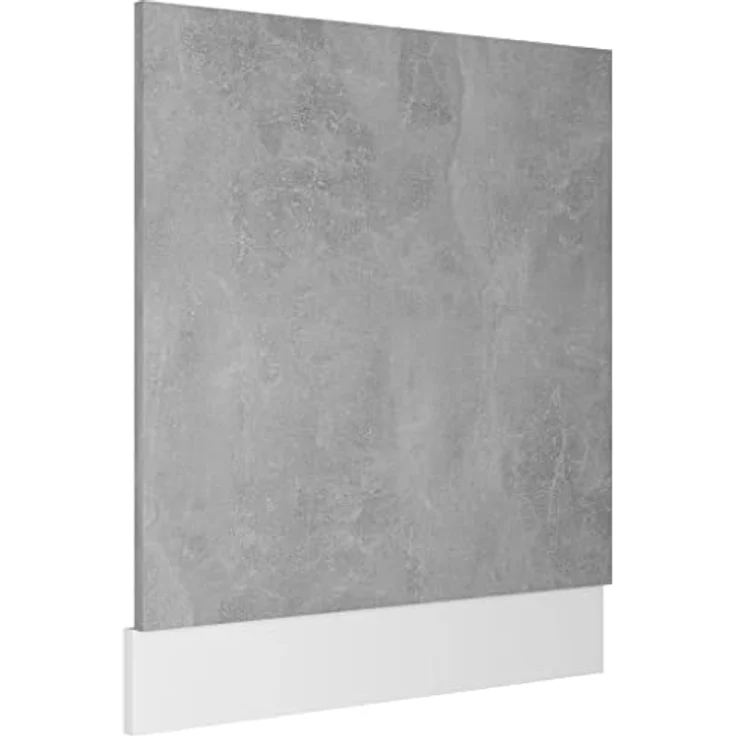 vidaXL Geschirrspülerblende mit Sockelleiste Geschirrspüler Frontblende Geschirrspülerfront Blende Spülmaschine Betongrau 59,5x3x67cm Holzwerkstoff – Bild 1